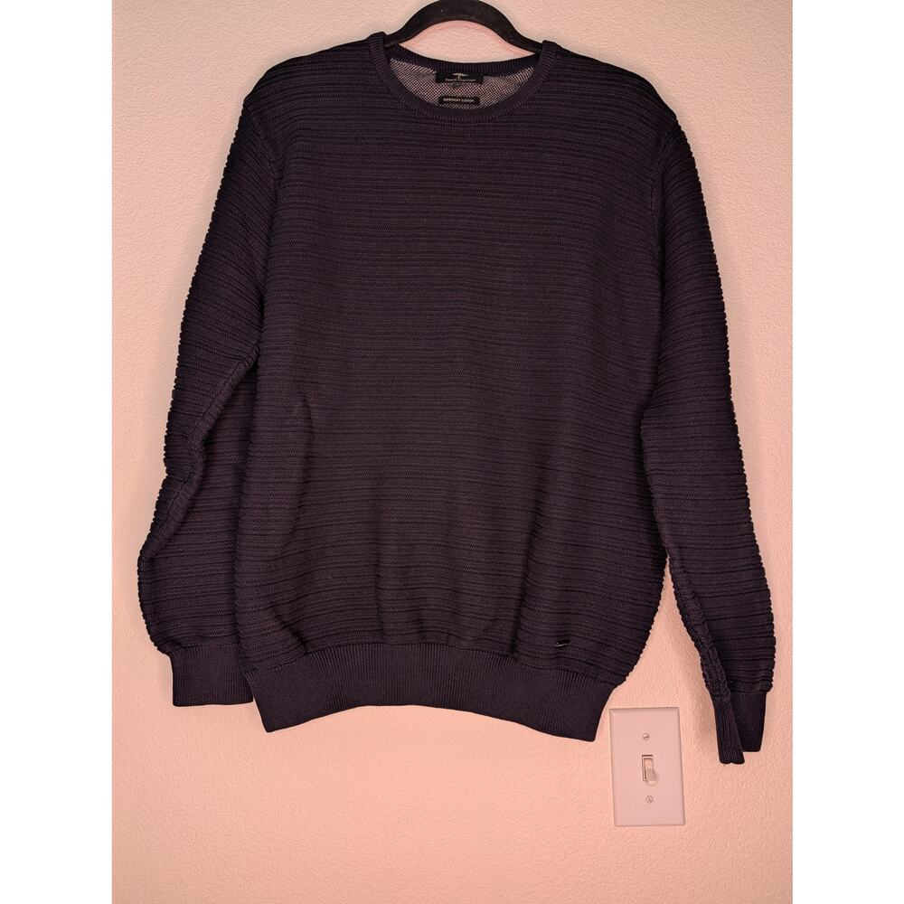 Fynch-Hatton Men's Supersoft Cotton Navy Sweater M Ribbed Luxury Cozy Academia